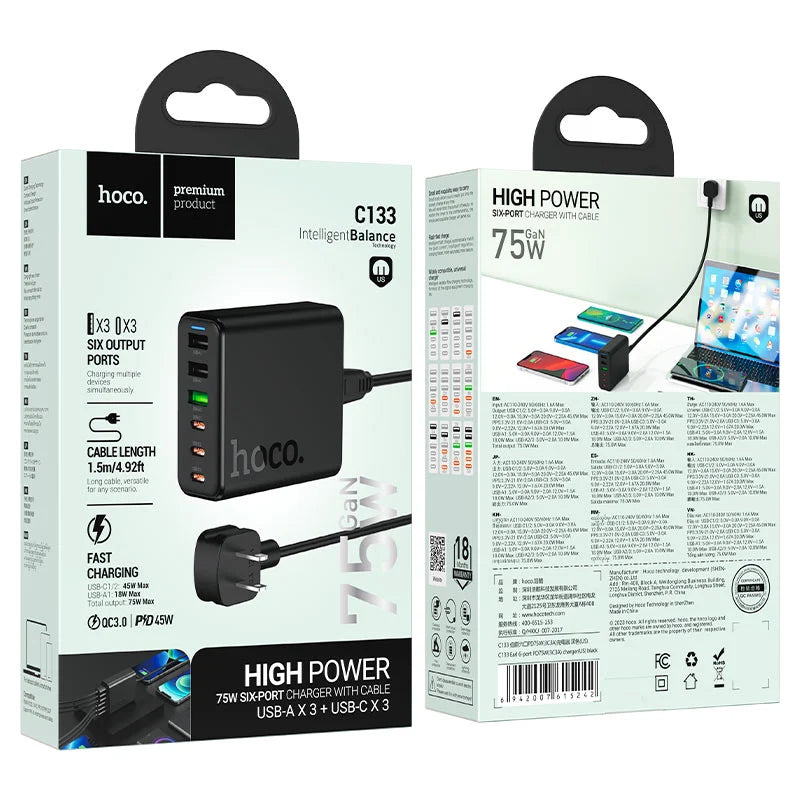 Hoco GaN Six-Port Fast Charger